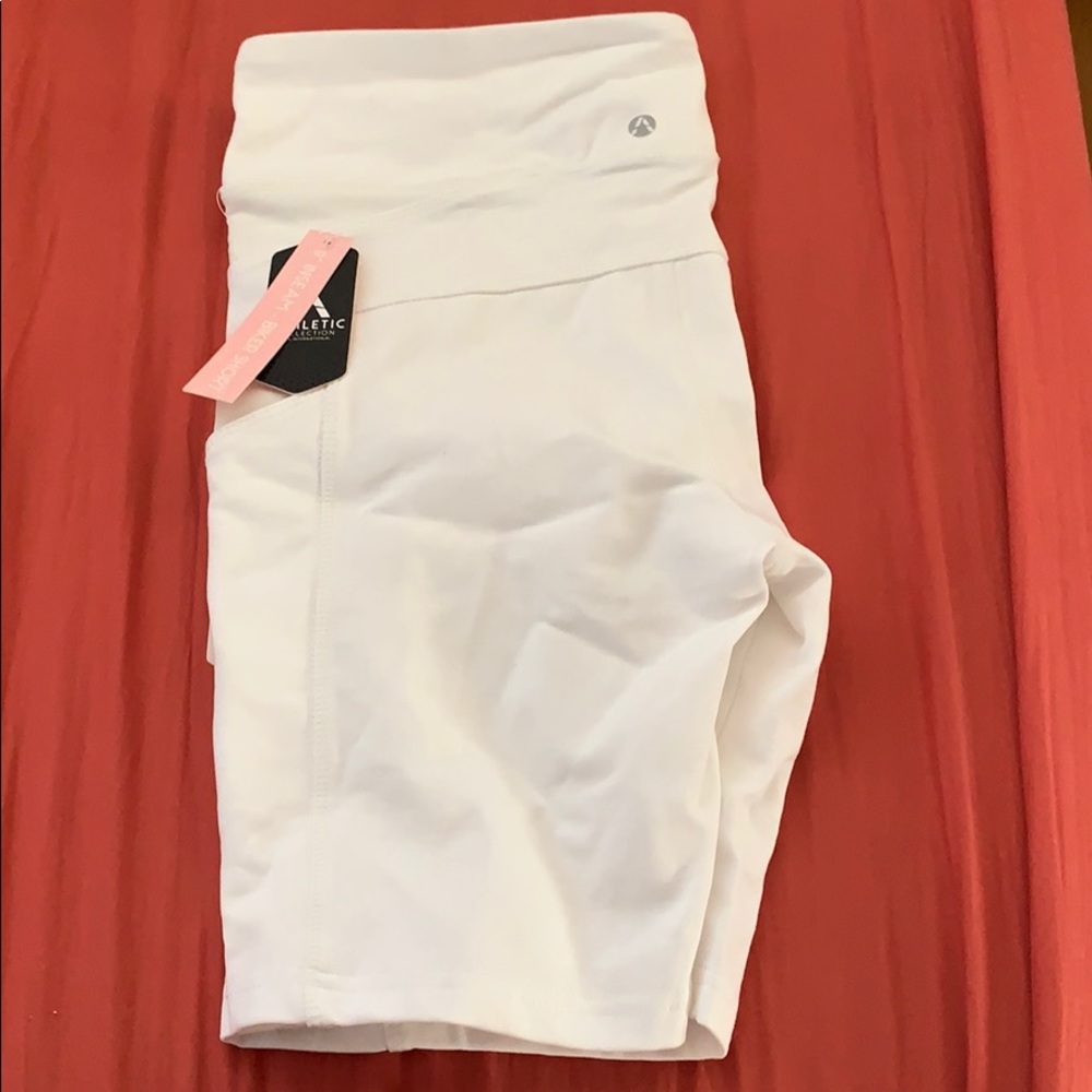 White biker shorts